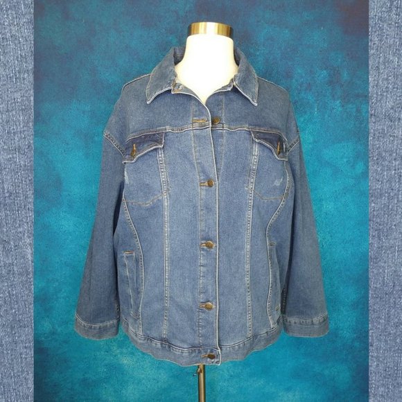 Terra & Sky Jackets & Blazers - NWT Terra & Sky Denim Jacket Size 3X 24W/26W